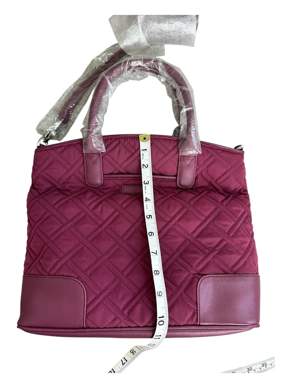 VERA BRADLEY Day Off Satchel Quilted Crossbody Bag Purse Burgundy/Plum NWT (2/2)
